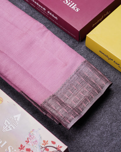 Beautiful Dark Brown Semi Raw Silk Saree With Fancy Border