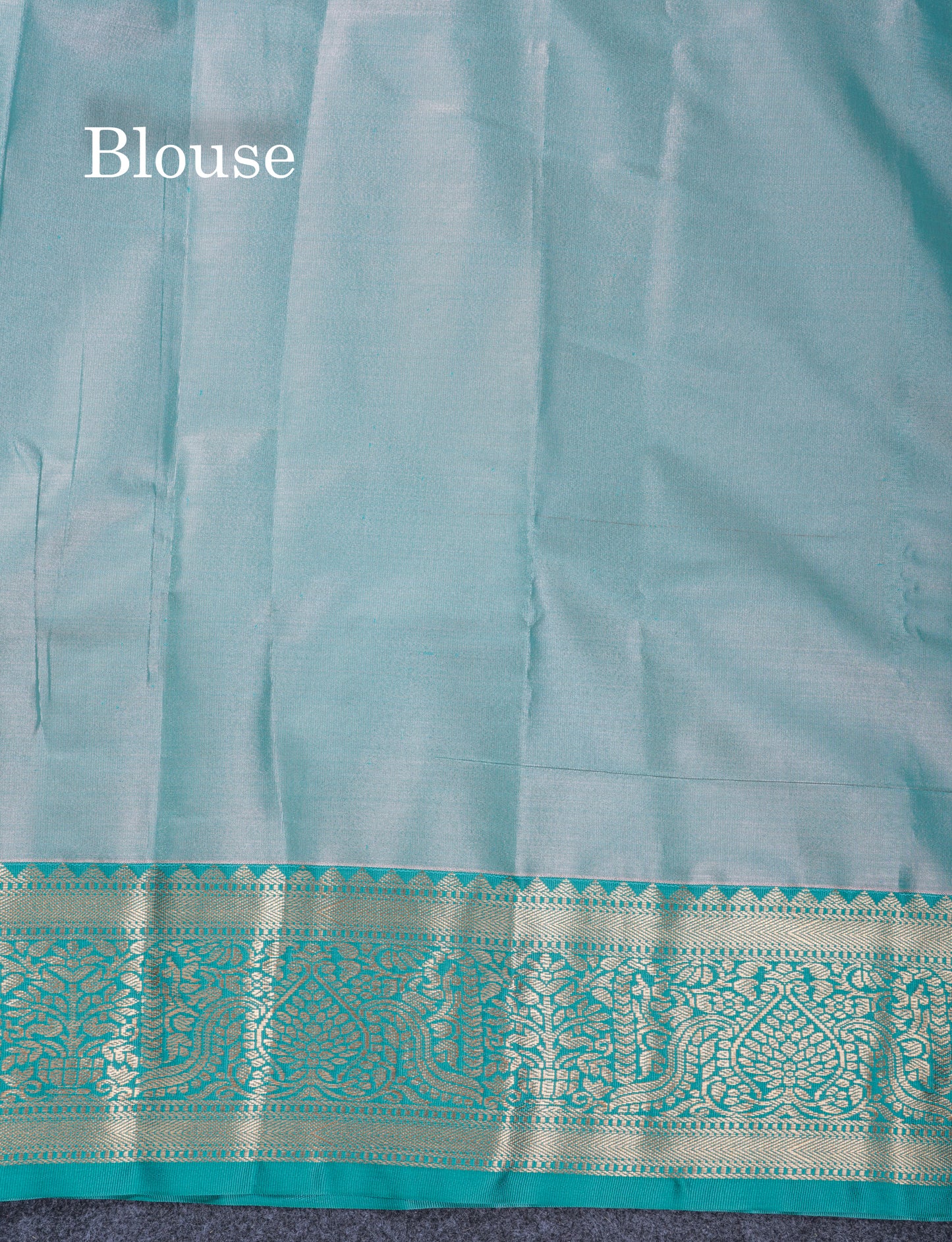 Baby Pink Tissue Semi Silk Saree With Contrast Saffire Green Border