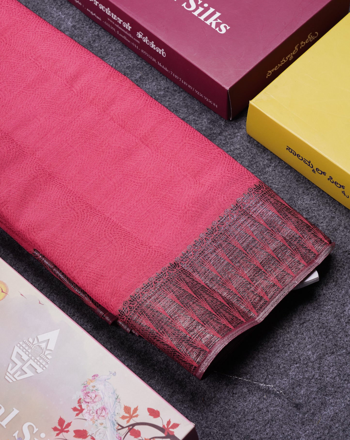 Beautiful Dark Brown Semi Raw Silk Saree With Fancy Border