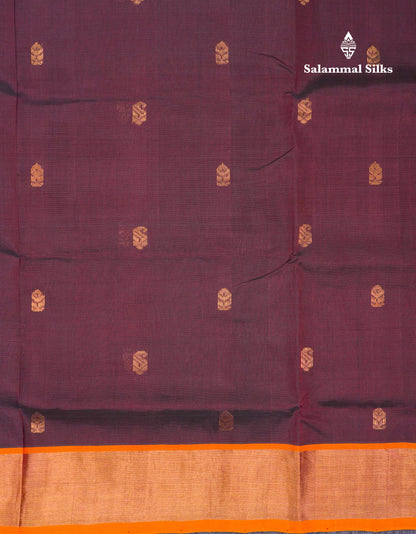 Ramar Blue Pure Silk Cotton Saree With Contrast Pink Blouse
