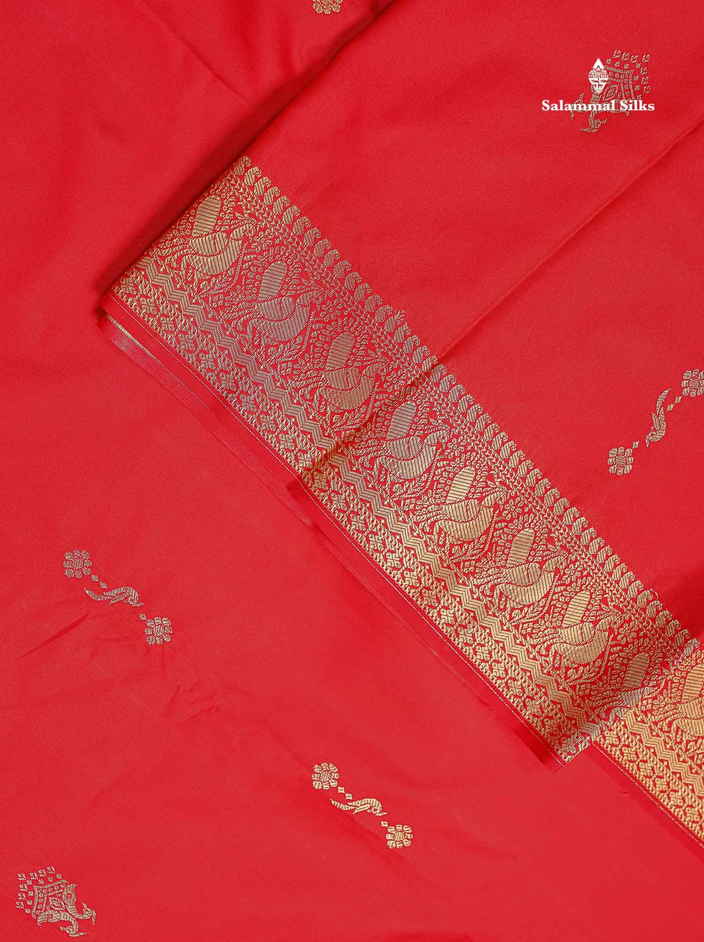 Beautiful Dual Tone Magenta Iruthalai Pakshi Zari Butta Semi Silk Saree With Traditional Turning Border