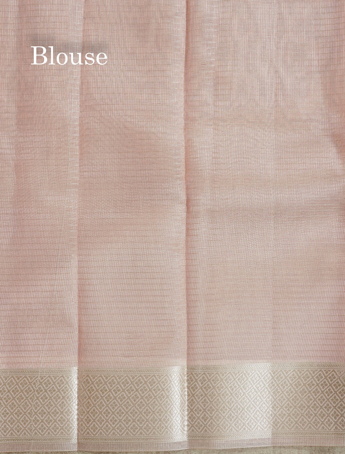 Baby Pink Fancy Tissue Kota Saree With Zari Lines Blouse
