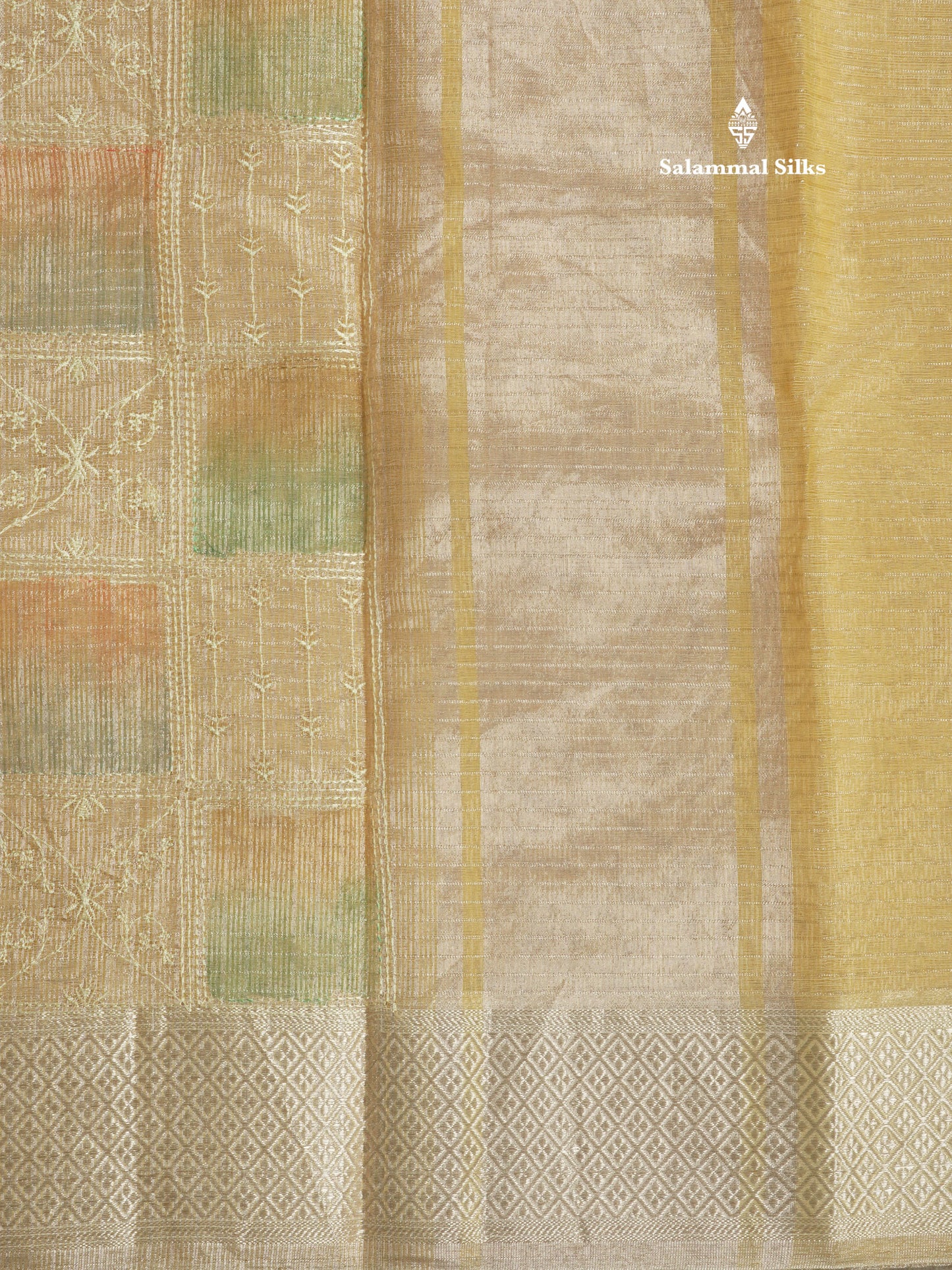 Baby Pink Fancy Tissue Kota Saree With Zari Lines Blouse