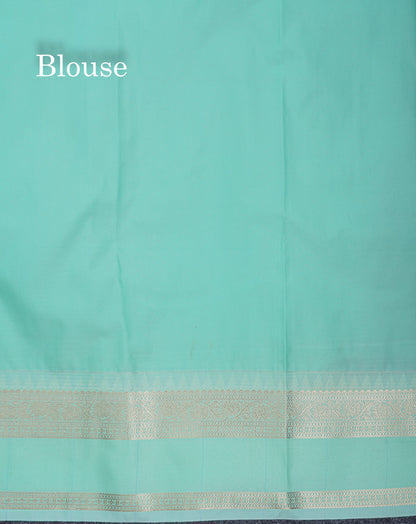 Violet Checks Semi Silk Saree With Contrast Rexona Green Traditional Rettapet Border