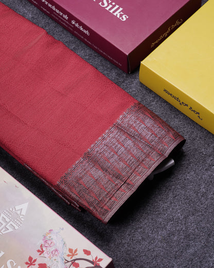Beautiful Dark Brown Semi Raw Silk Saree With Fancy Border
