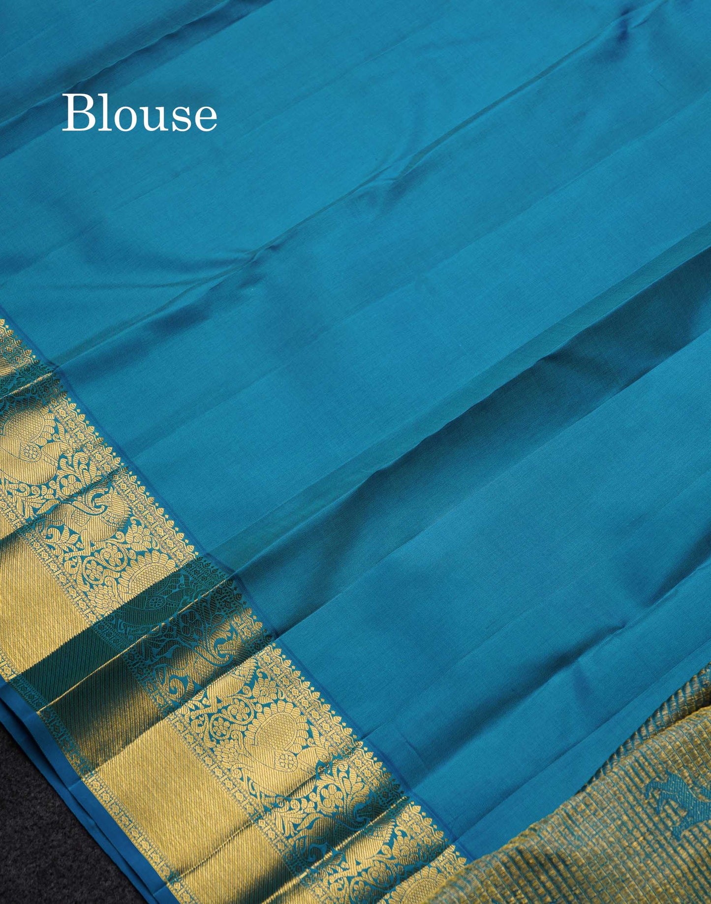 Beautiful Ramar Blue Small Zari Checks Pure Kanjivaram Silk Saree With Traditional Border