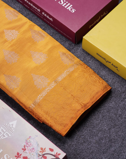 Beautiful Blue Semi Raw Silk Saree With Fancy Border