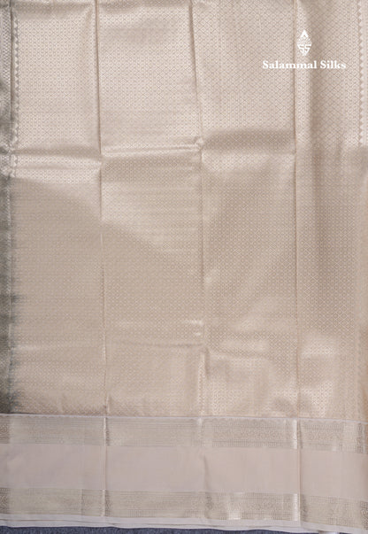 Dark Purple Semi Silk Saree With Contrast Cream Sandal Rettapet Border