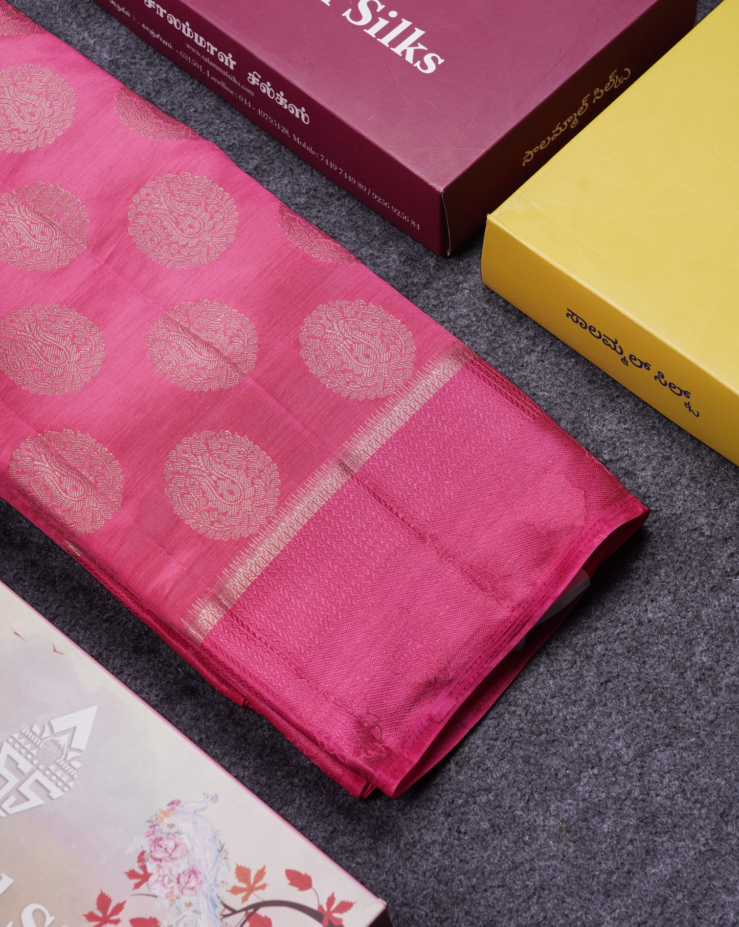 Beautiful Pink Shade Semi Raw Silk Saree With Fancy Border