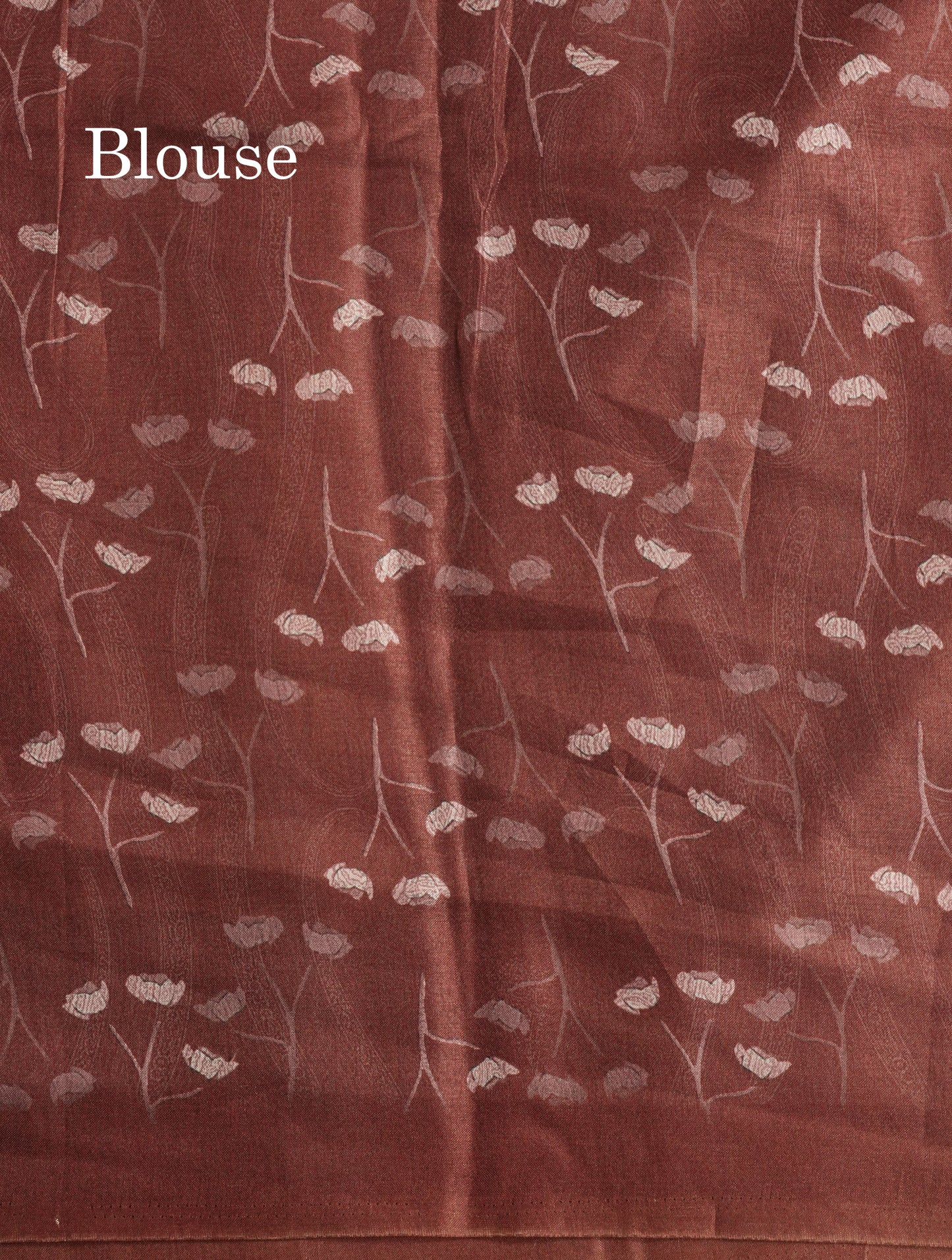 Baby Pink Printed Semi Tussar Saree With Lake & Bird Border