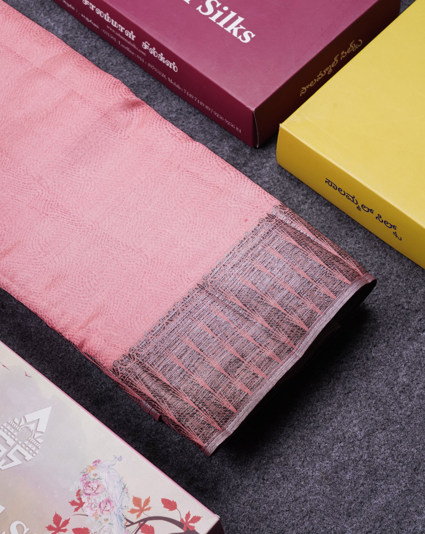 Beautiful Dark Brown Semi Raw Silk Saree With Fancy Border