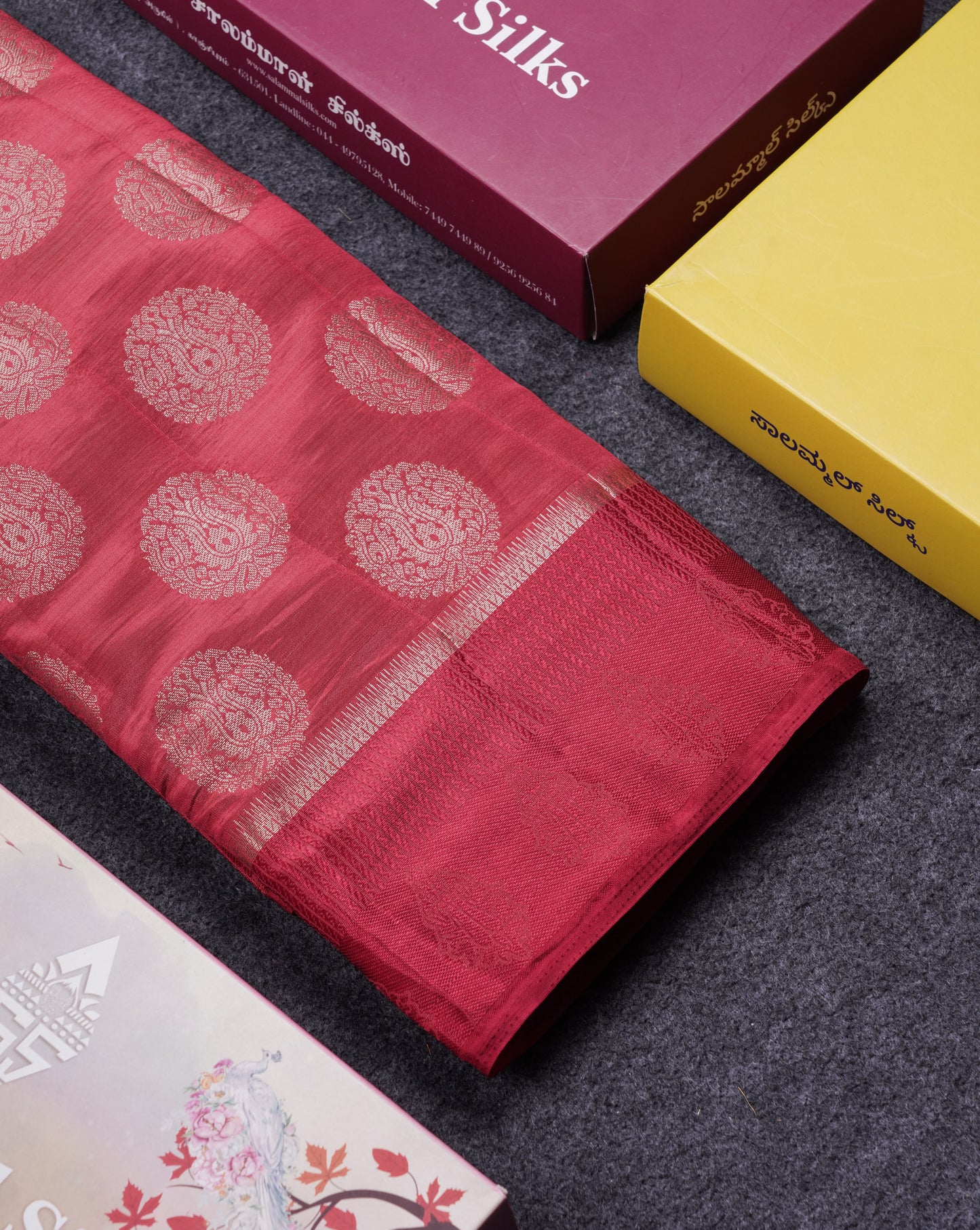 Beautiful Dual Tone Maroon Semi Raw Silk Saree With Fancy Border