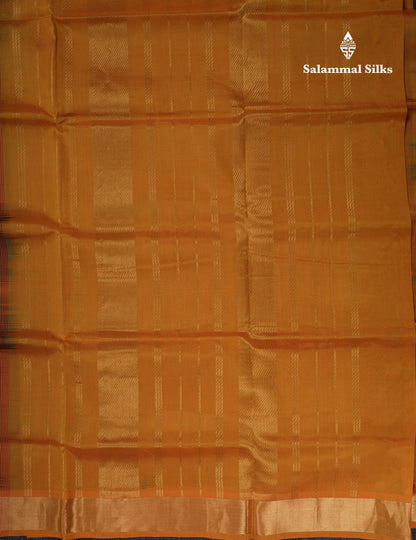 Dark Maroon Pure Silk Cotton Saree With Contrast Mustard Yellow Blouse