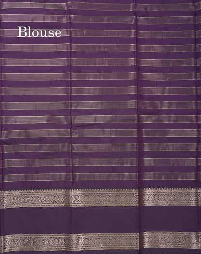 Chilly Red Semi Silk Saree With Contrast Dark Purple Rettapet Border