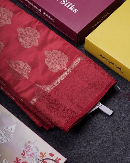 Beautiful Lavender Semi Raw Silk Saree With Fancy Border