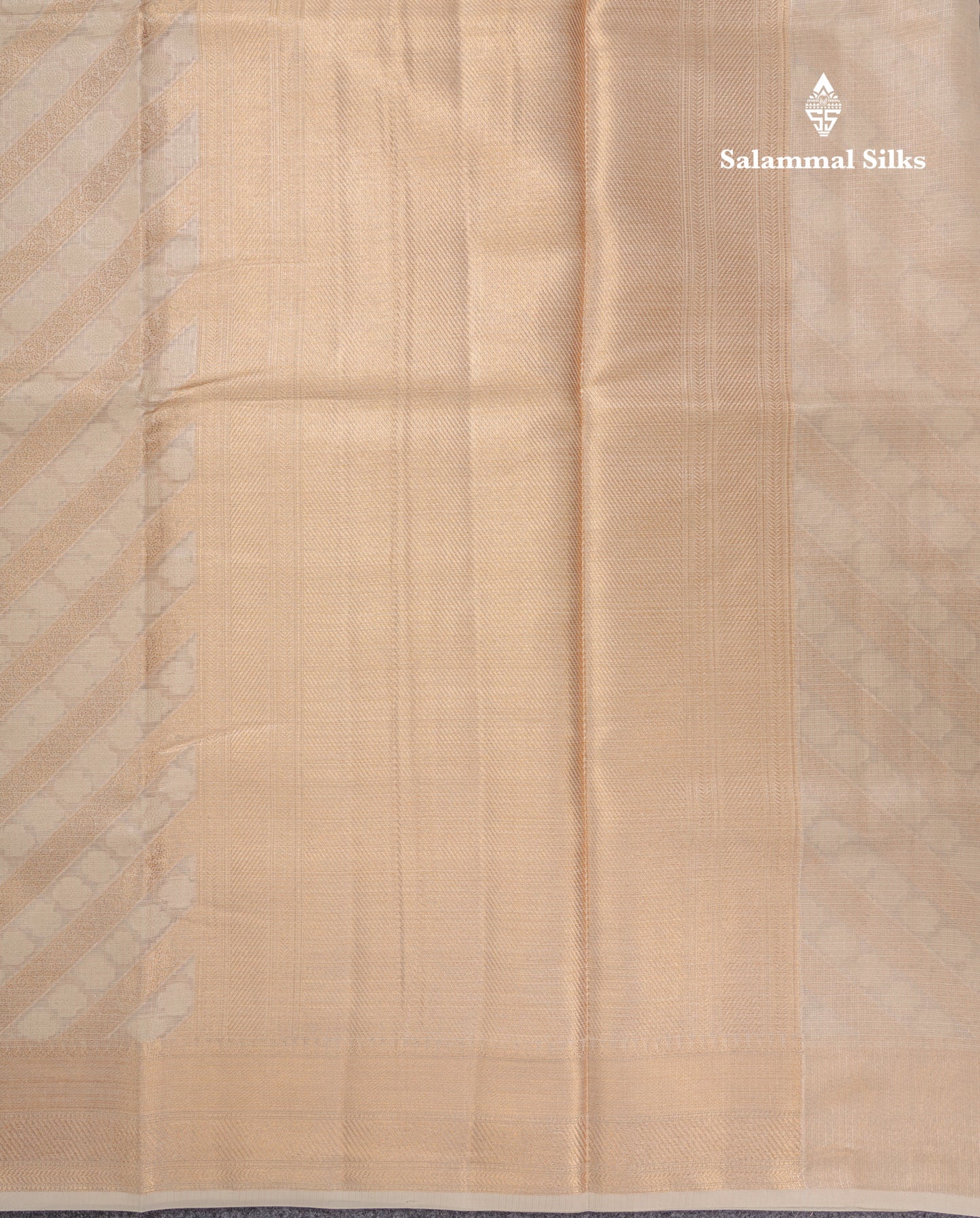 Beautiful Cream Kota Cotton Grand Fancy Saree With Blouse