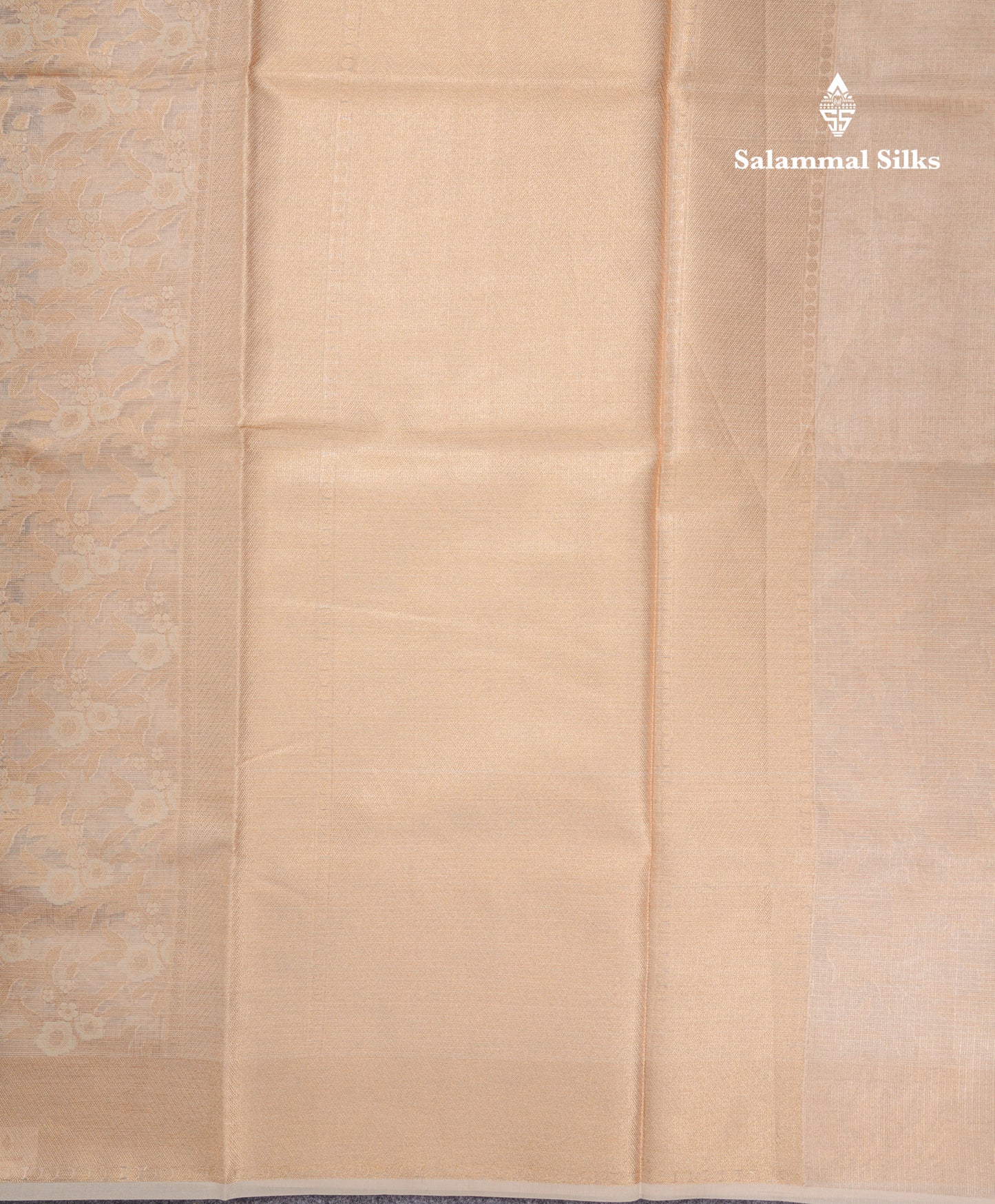 Beautiful Cream Kota Cotton Grand Fancy Saree With Blouse