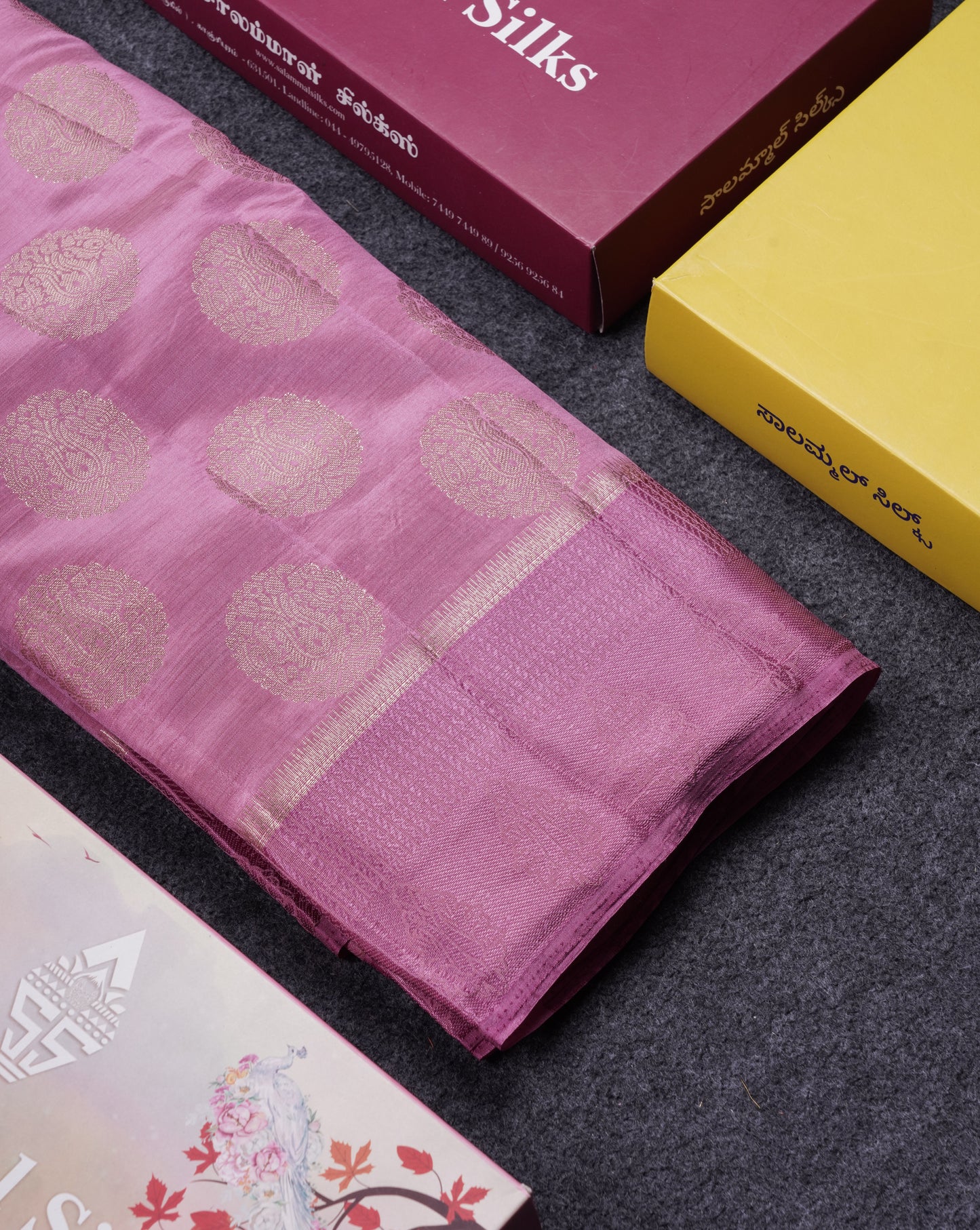 Beautiful Pink Shade Semi Raw Silk Saree With Fancy Border