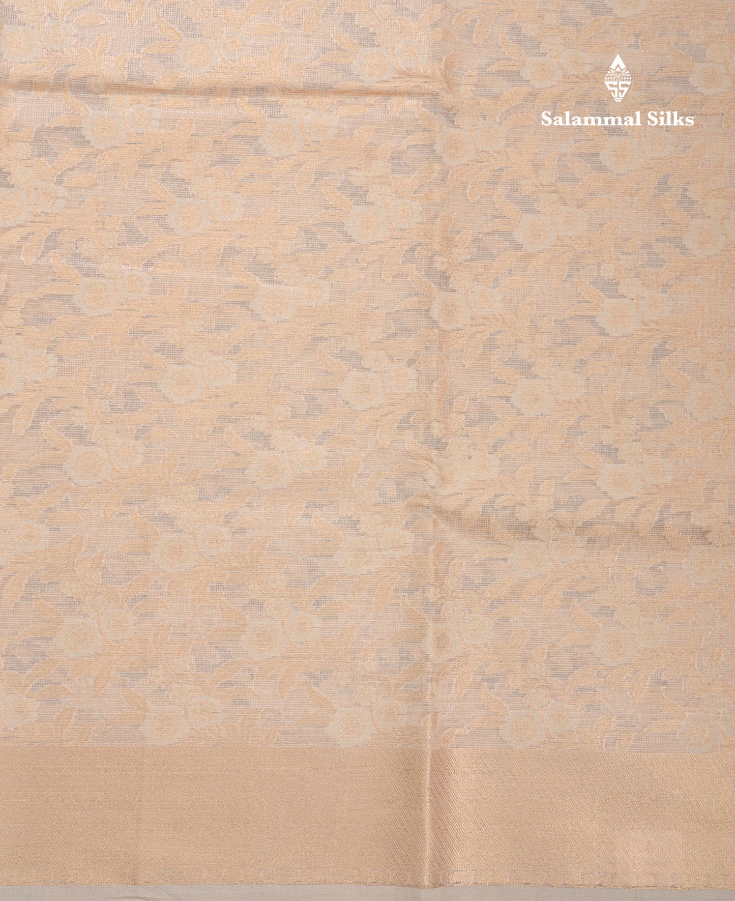 Beautiful Cream Kota Cotton Grand Fancy Saree With Blouse