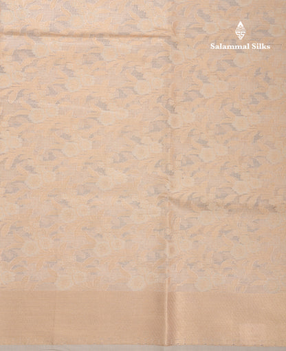 Beautiful Cream Kota Cotton Grand Fancy Saree With Blouse