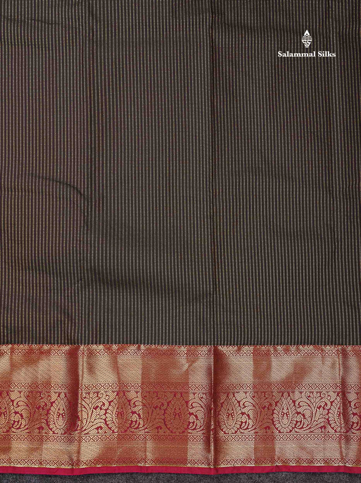 Beautiful Snuff Brown Zari Lines Semi Silk Saree With Contrast Maroon Evening Morning Border