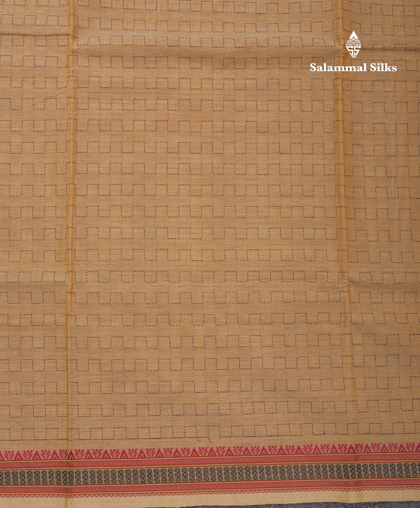 Sandal Beautiful Fancy Pure Cotton Saree With Small Maroon Border