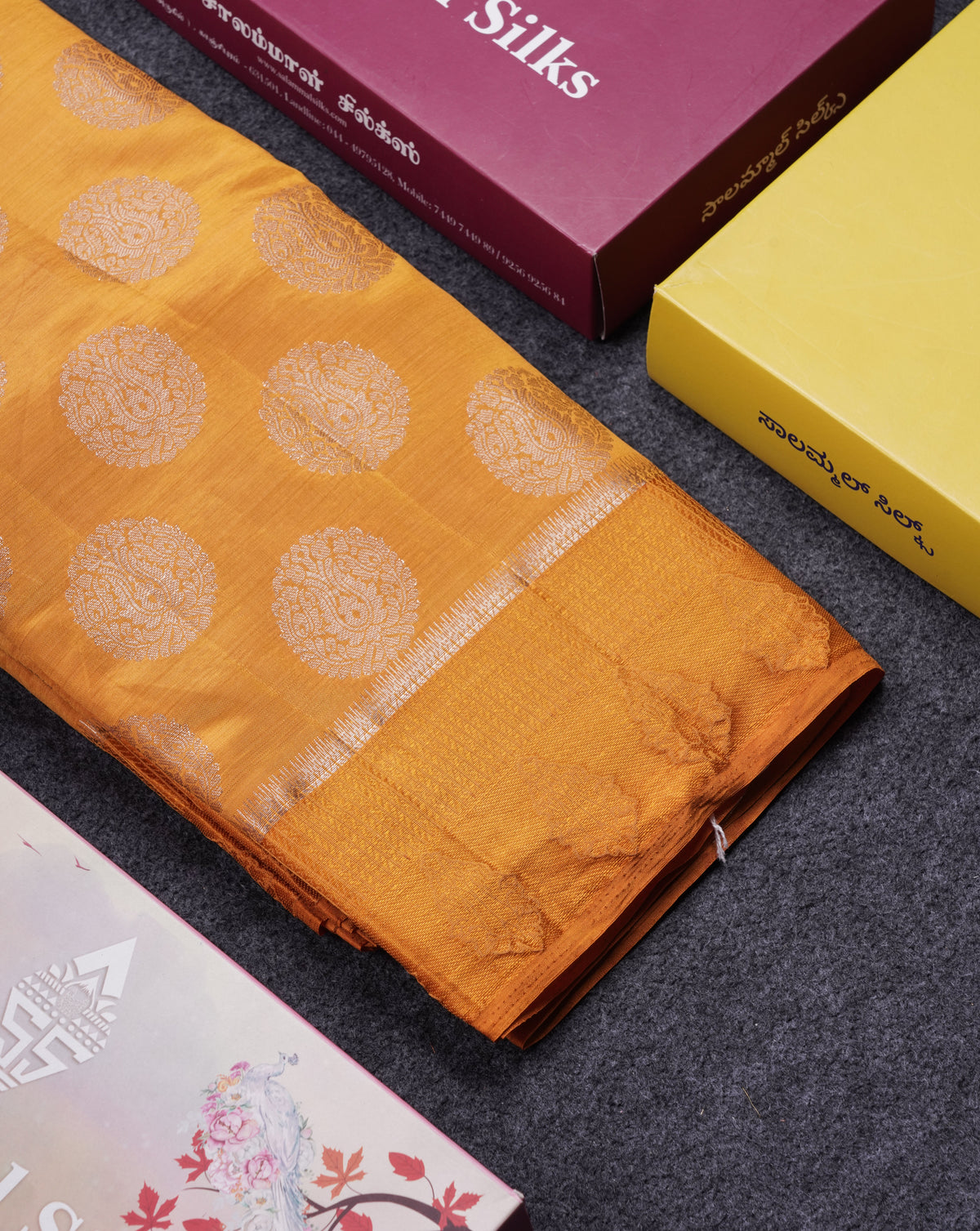 Beautiful Mustard Yellow Semi Raw Silk Saree With Fancy Border