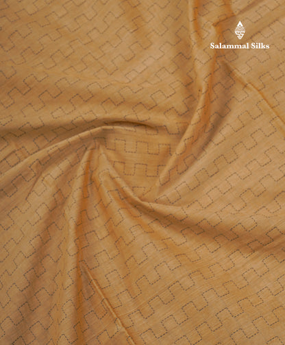 Sandal Beautiful Fancy Pure Cotton Saree With Small Maroon Border