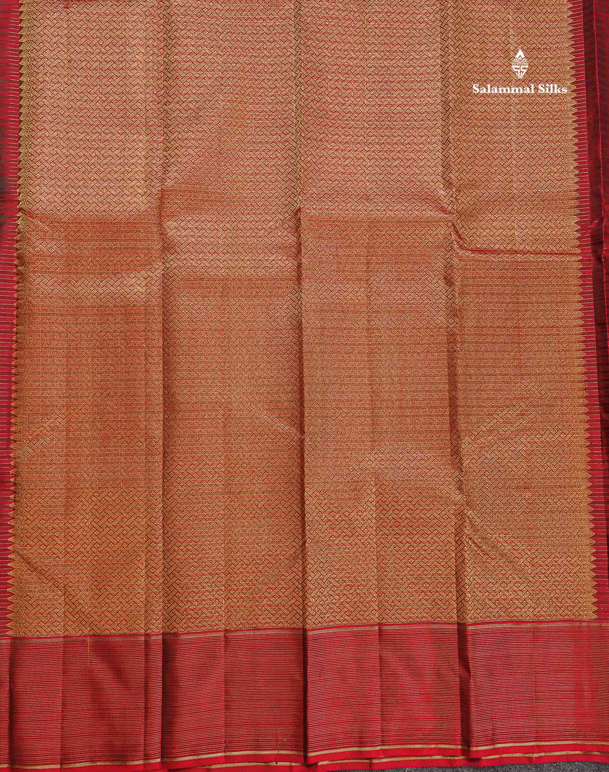 Pure Kanjivaram Silk Saree - Dual Tone Bottle Green Colour Body Small Checks & Contrast Maroon Vaira Oosi Lines Border