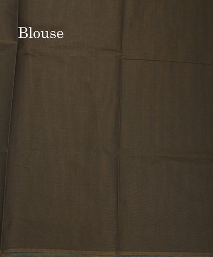 Olive Green Beautiful Fancy Pure Cotton Saree With Blouse