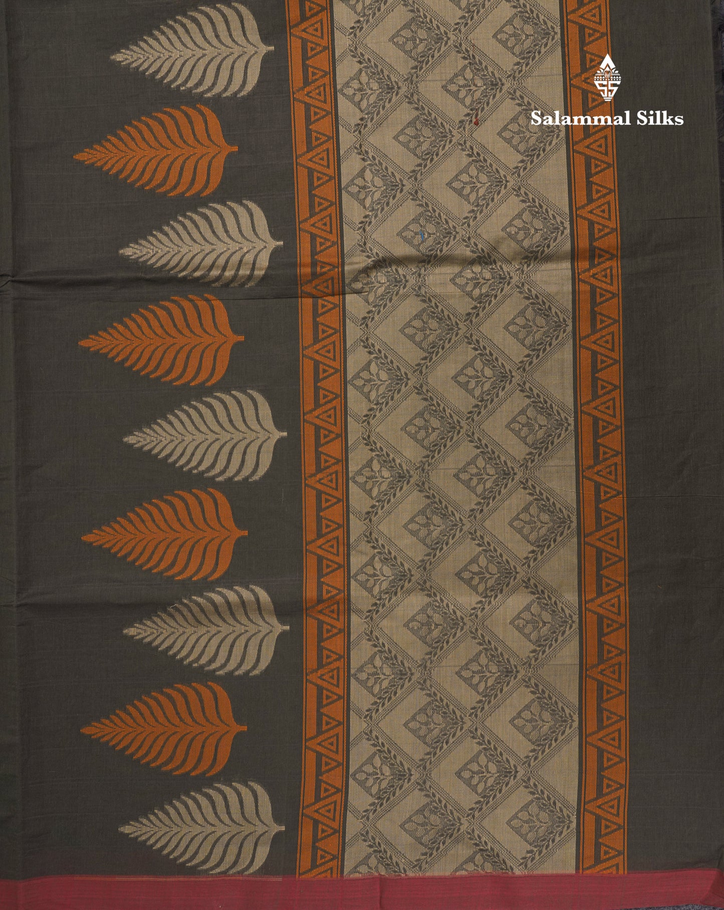 Dark Olive Green Beautiful Fancy Pure Cotton Saree With Small Maroon Border