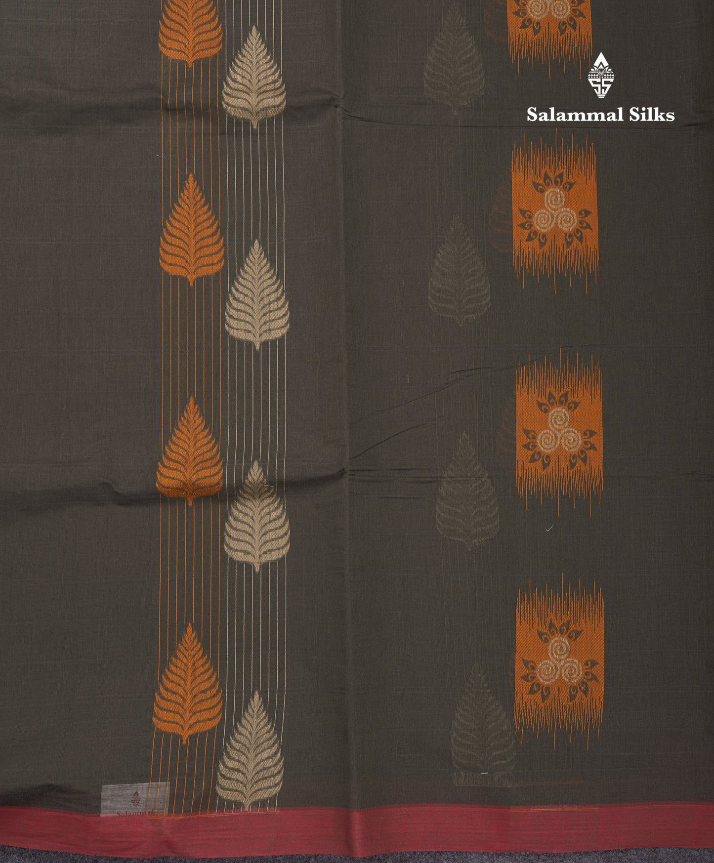 Dark Olive Green Beautiful Fancy Pure Cotton Saree With Small Maroon Border