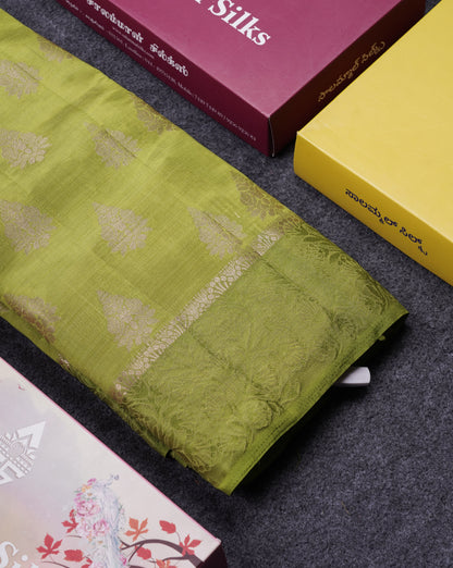 Beautiful Blue Semi Raw Silk Saree With Fancy Border