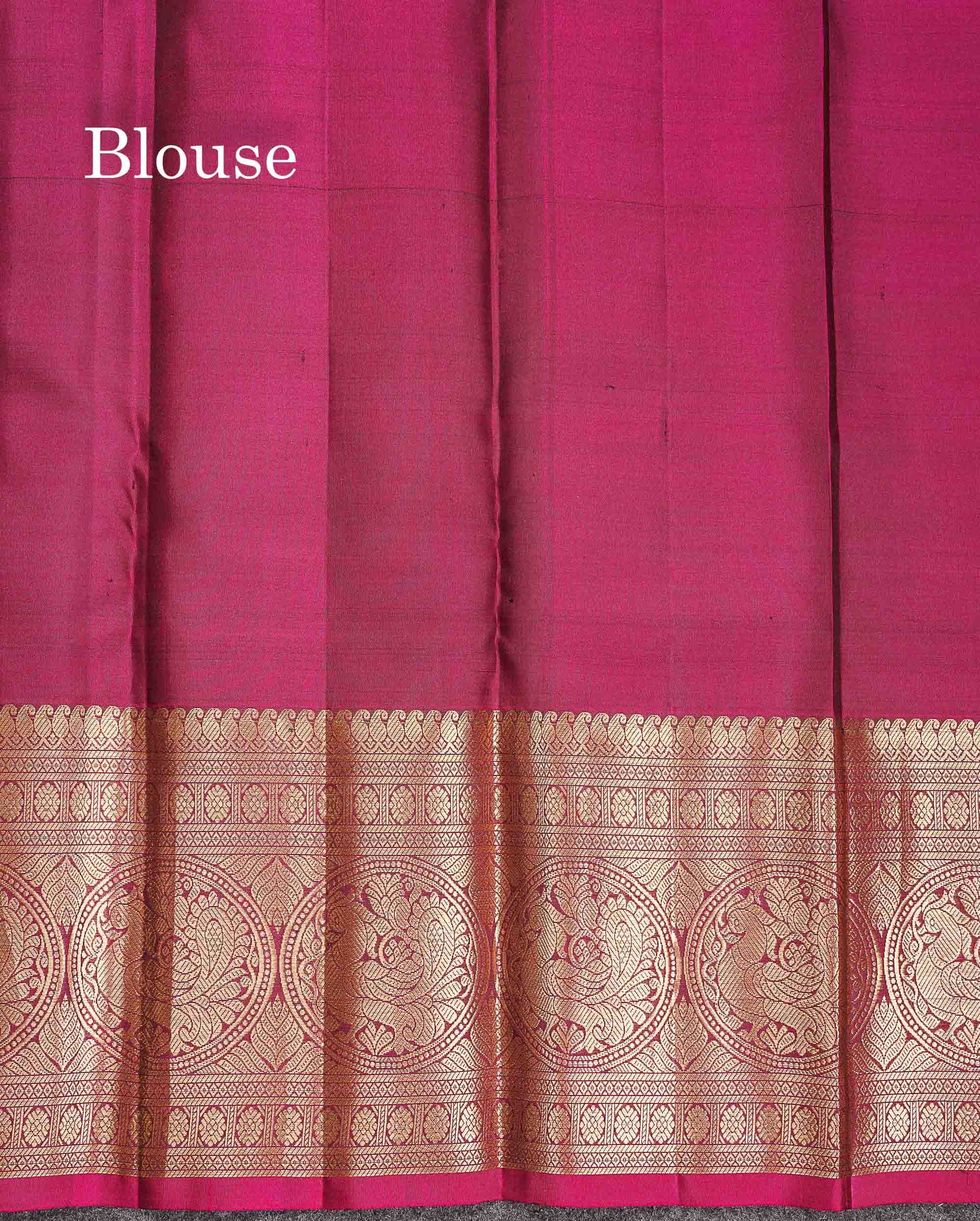 Pure Kanjivaram Silk Saree - Black Colour Body Vertical Lines With Butta & Magenta Long Border