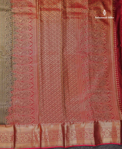 Beautiful Snuff Brown Zari Line With Butta Semi Silk Saree With Contrast  Maroon Traditional Evening Morning Border