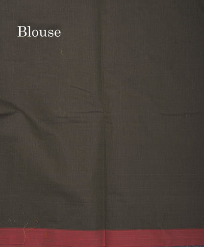 Dark Olive Green Beautiful Fancy Pure Cotton Saree With Small Maroon Border