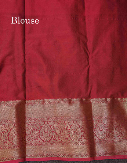 Beautiful Snuff Brown Zari Line With Butta Semi Silk Saree With Contrast  Maroon Traditional Evening Morning Border