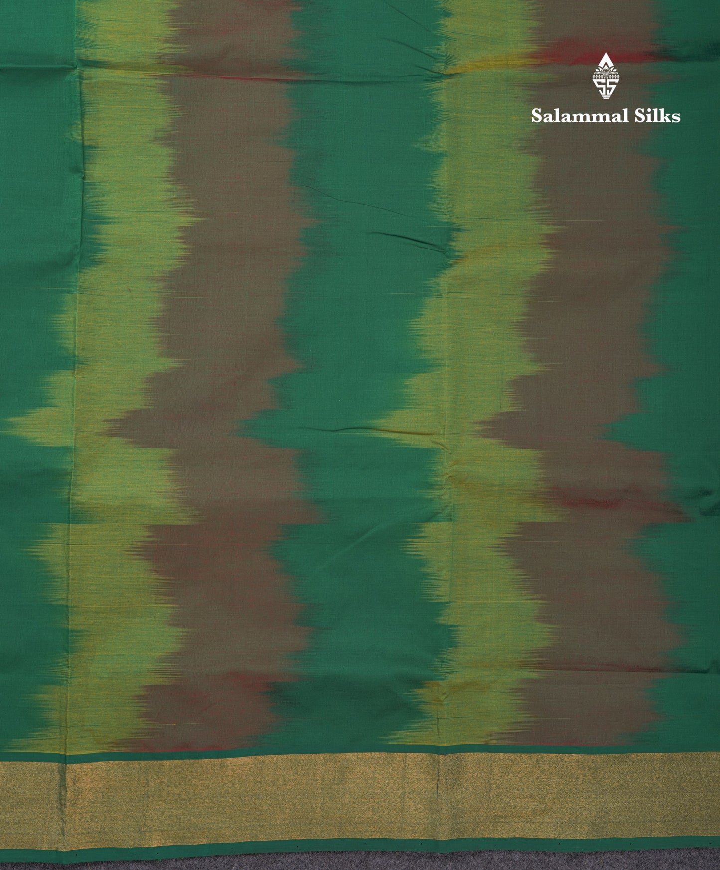 Beautiful Multicolour Colour Semi Silk Cotton Saree With Gold Zari Tissue Border