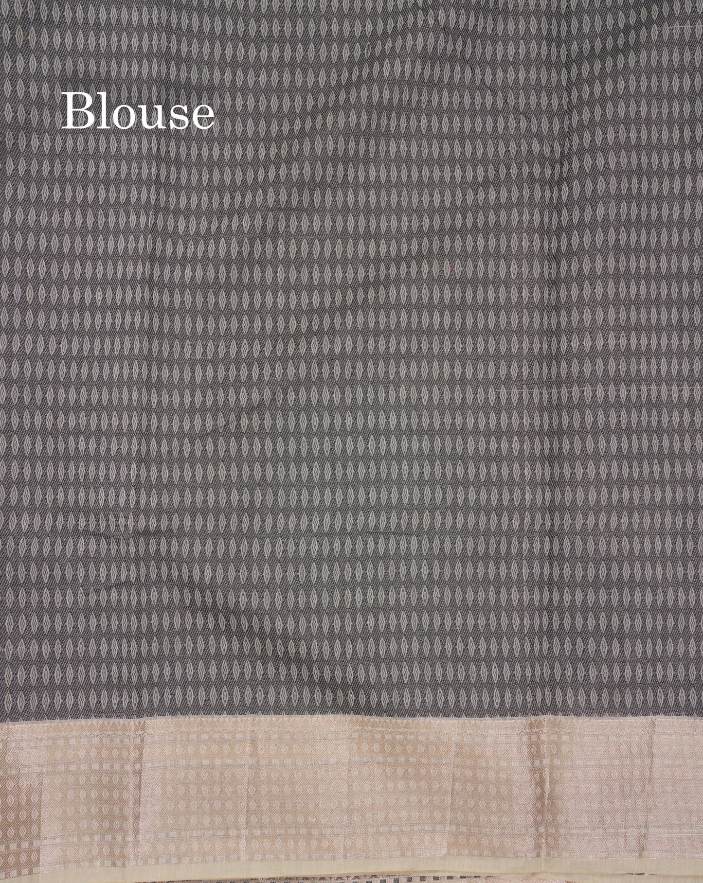 Fancy Cream Cotton Mix Saree With Contrast Black Designer Blouse