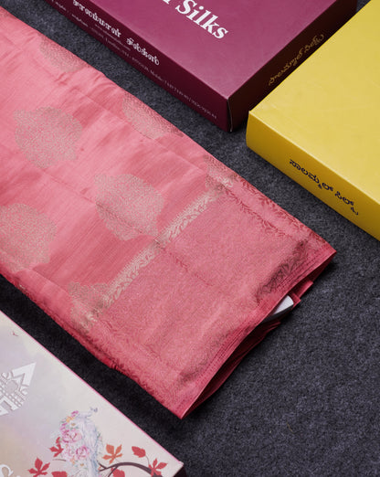 Beautiful Lavender Semi Raw Silk Saree With Fancy Border