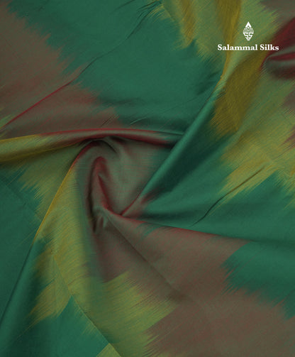 Beautiful Multicolour Colour Semi Silk Cotton Saree With Gold Zari Tissue Border