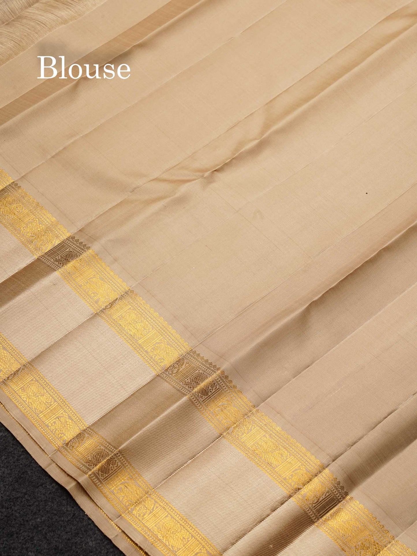 Korvai Beautiful Dark Violet Pure Kanjivaram Silk Saree With Contrast Sandal Traditional Rettapet Border