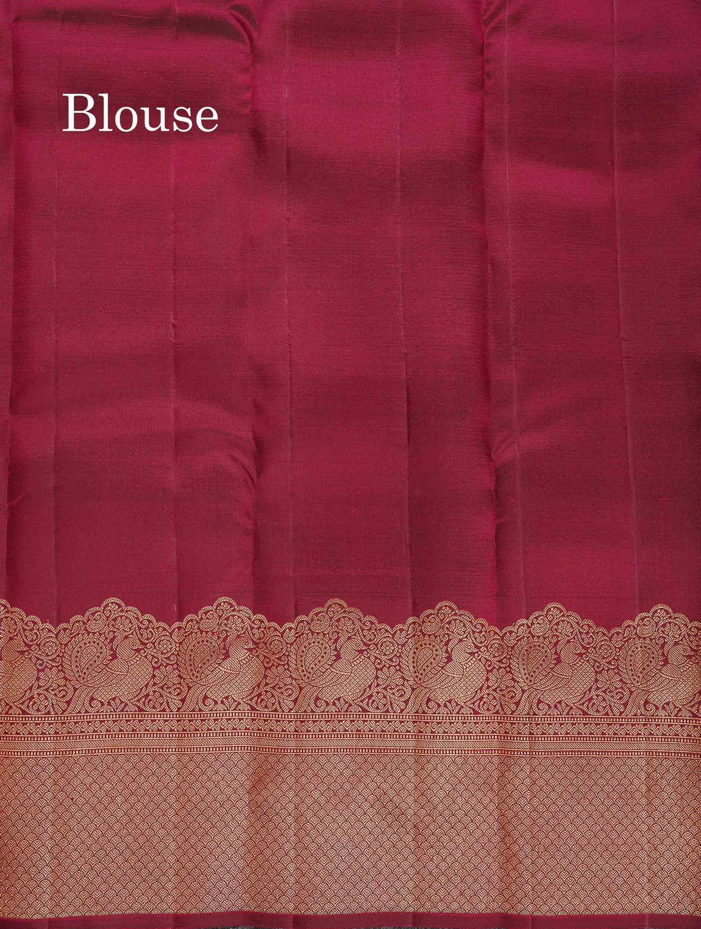 Pure Kanjivaram Silk Saree - Maroon Colour Body Butta With Turning Border