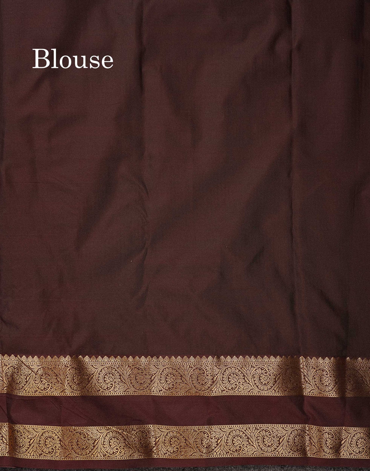 Beautiful Chocolate Zari Lines Semi Silk Saree With Contrast Dark Brown Traditional Gap Border