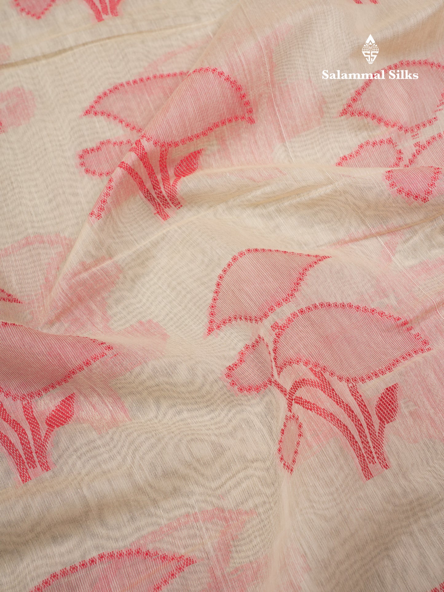 Fancy Cream Cotton Mix Saree With Contrast Black Designer Blouse