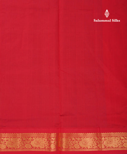 Magenta Pink  Beautiful Kattam Butta Semi Silk Cotton Saree With Violet Traditional Korvai Border
