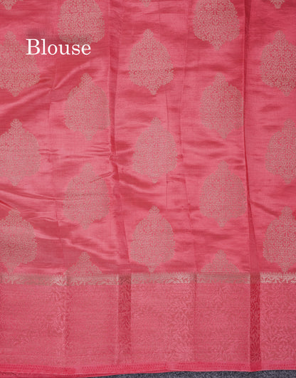Beautiful Lavender Semi Raw Silk Saree With Fancy Border