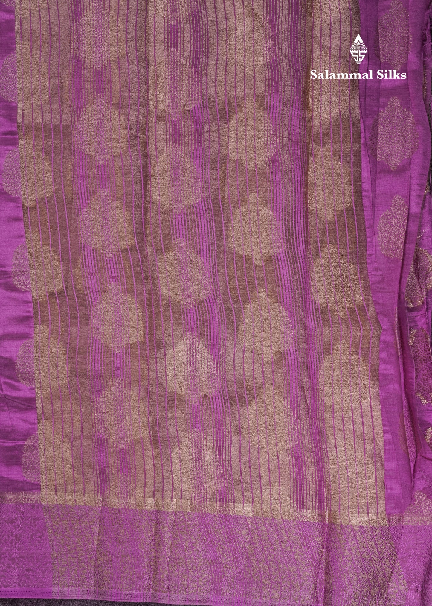 Beautiful Lavender Semi Raw Silk Saree With Fancy Border