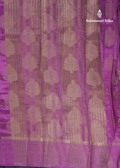 Beautiful Lavender Semi Raw Silk Saree With Fancy Border