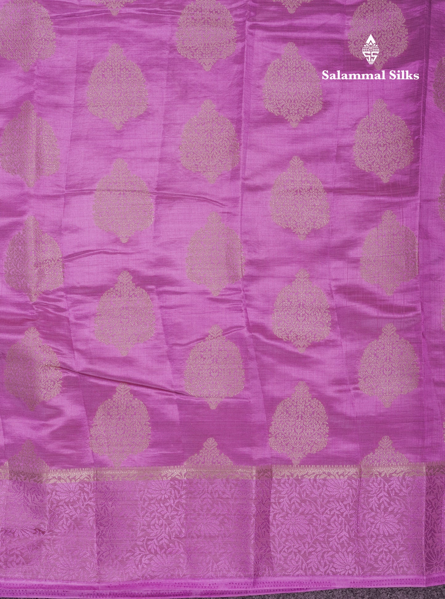 Beautiful Lavender Semi Raw Silk Saree With Fancy Border